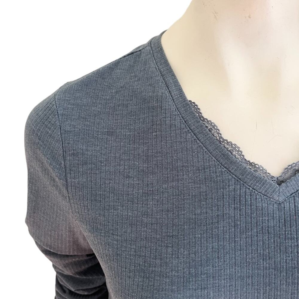 ESPRIT Lightweight Ribbed Jersey Knit Dress in Slate Blue  SZ M